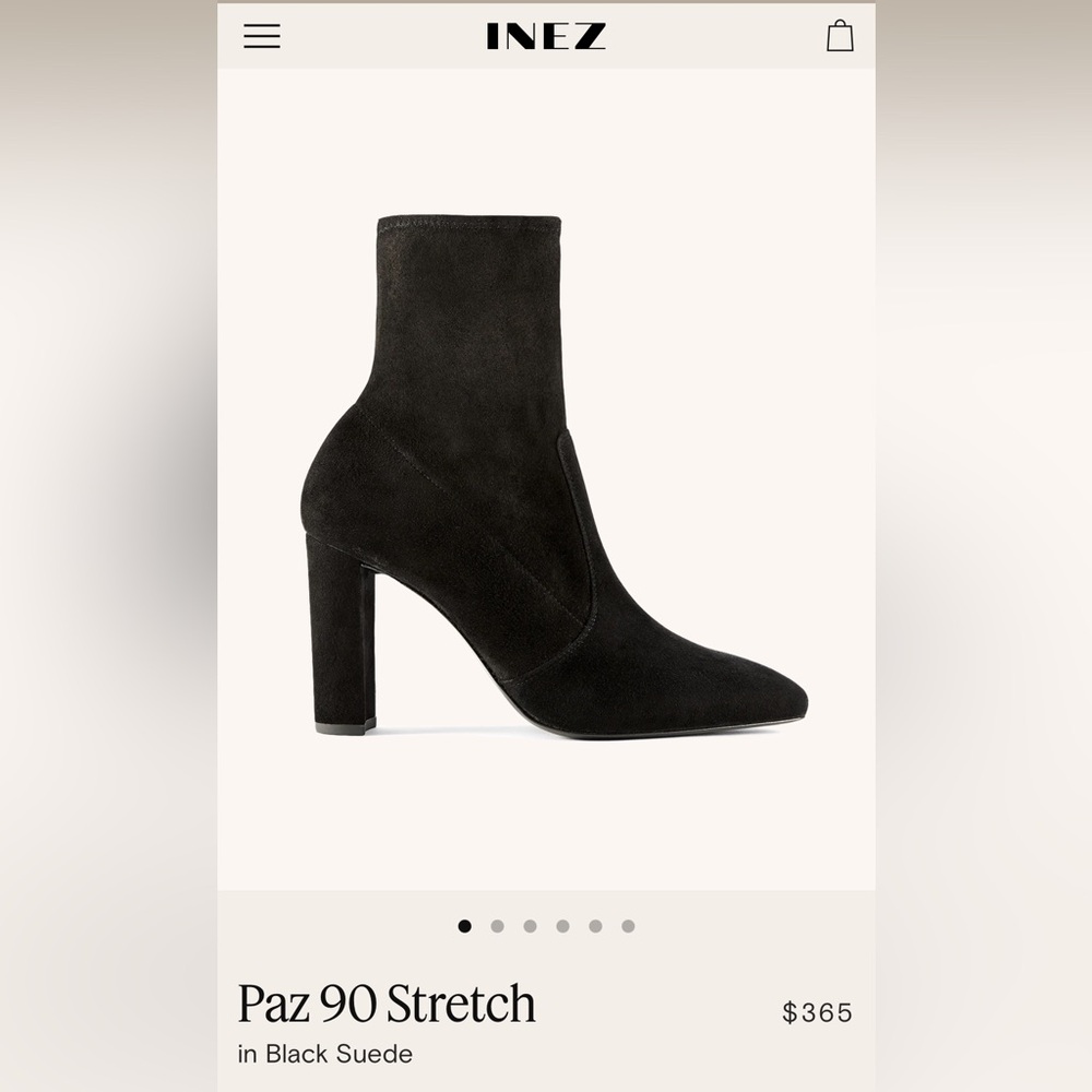 Inez Paz 90 Stretch Suede boots - black, size 8 - BRAND NEW